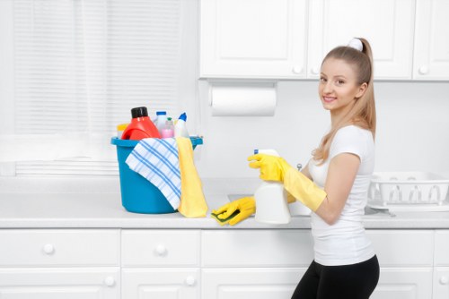 Manager assessing a carpet cleaning complaint with service records