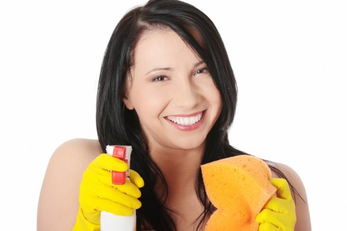 Cleaning equipment stored safely after a carpet cleaning job